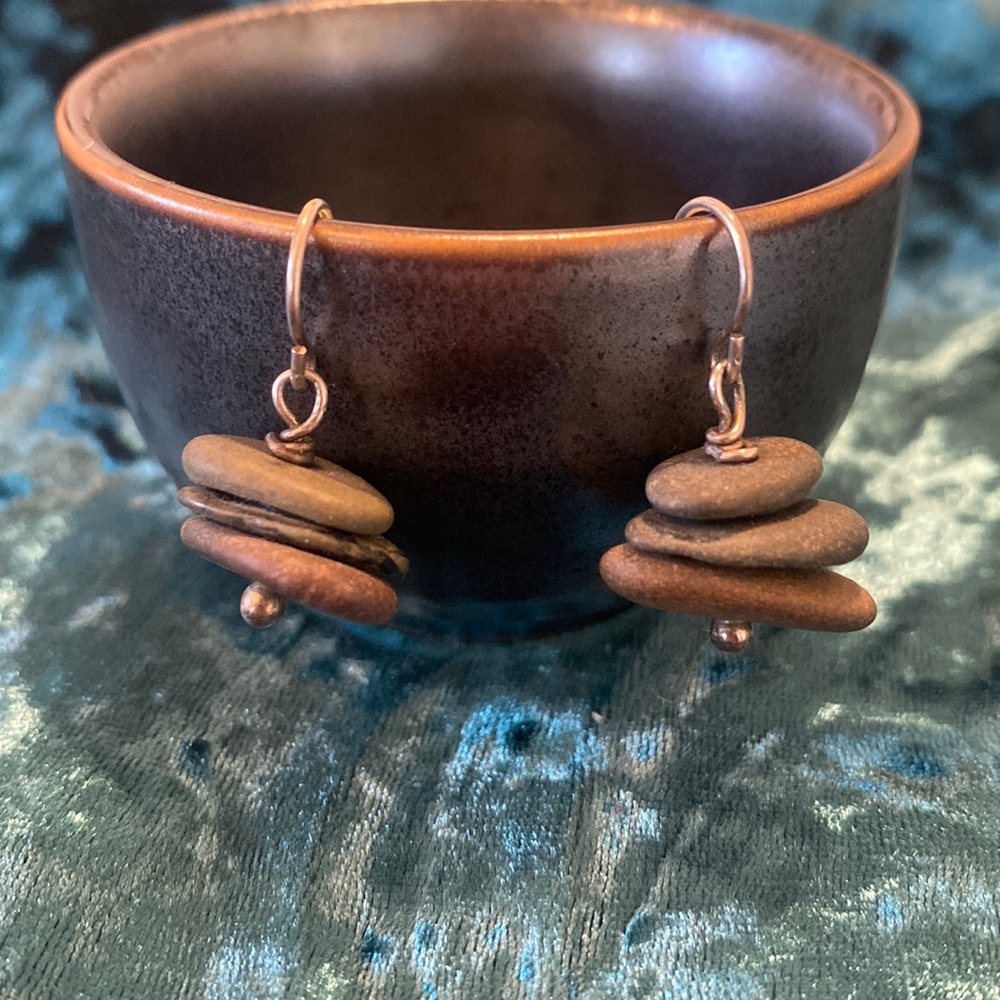River rock earrings